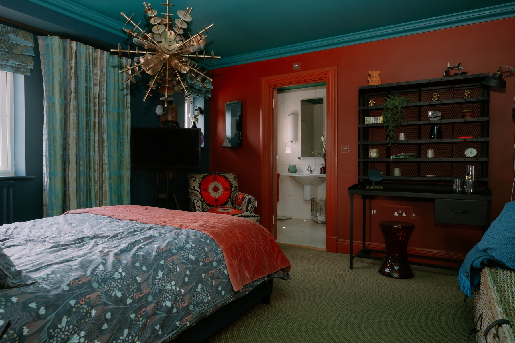 Colourful guest bedroom